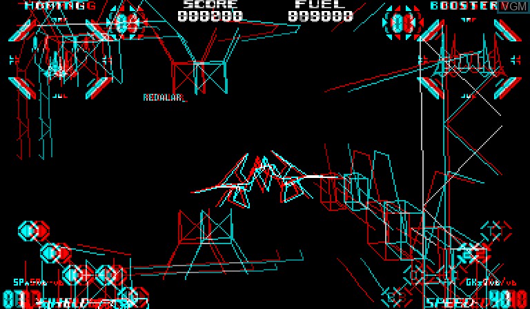 In-game screen of the game Red Alarm on Nintendo Virtual Boy