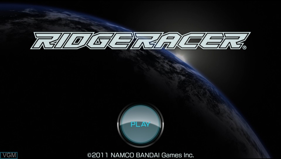 Title screen of the game Ridge Racer on Sony PS Vita