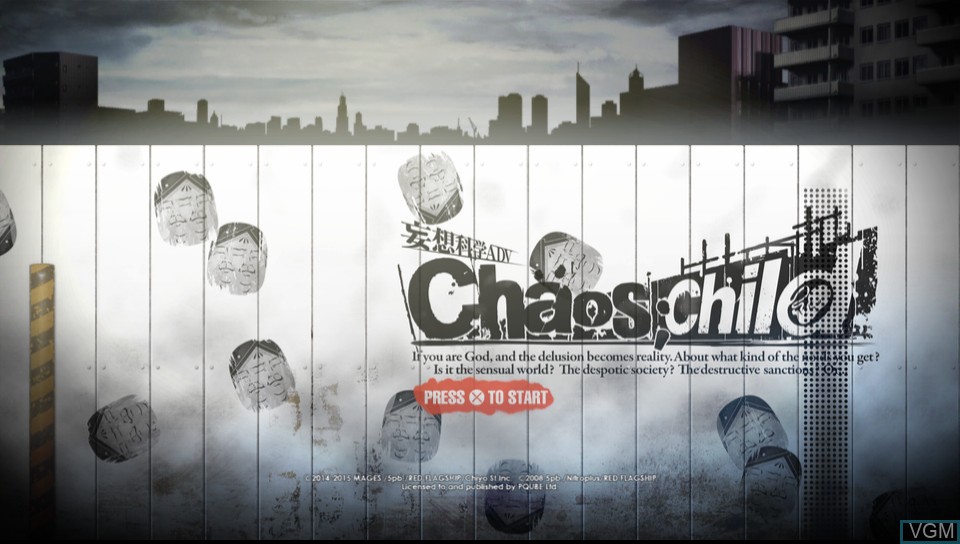 Title screen of the game Chaos;Child on Sony PS Vita