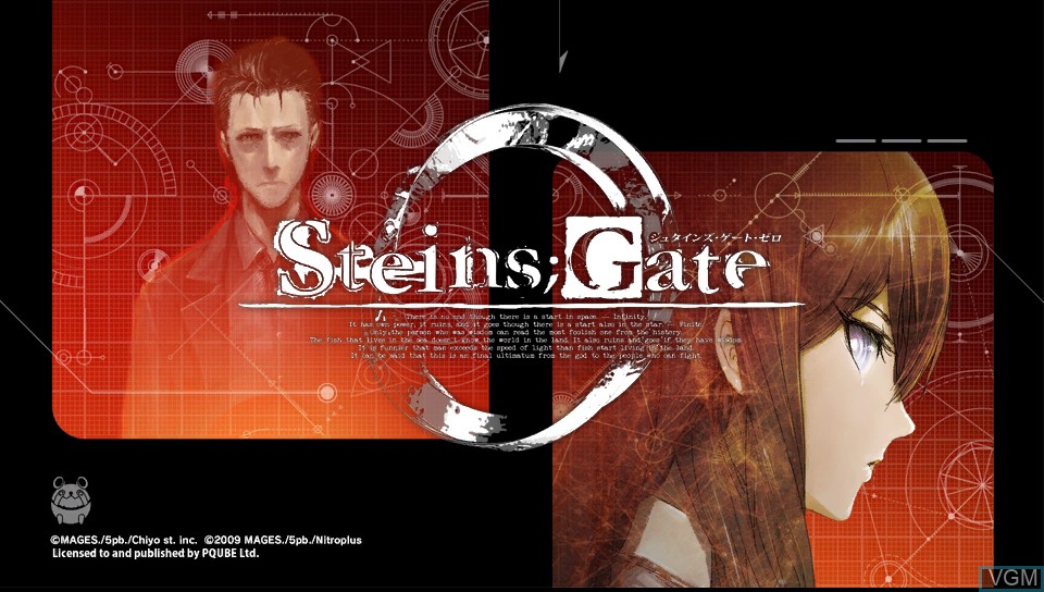Title screen of the game Steins;Gate 0 on Sony PS Vita