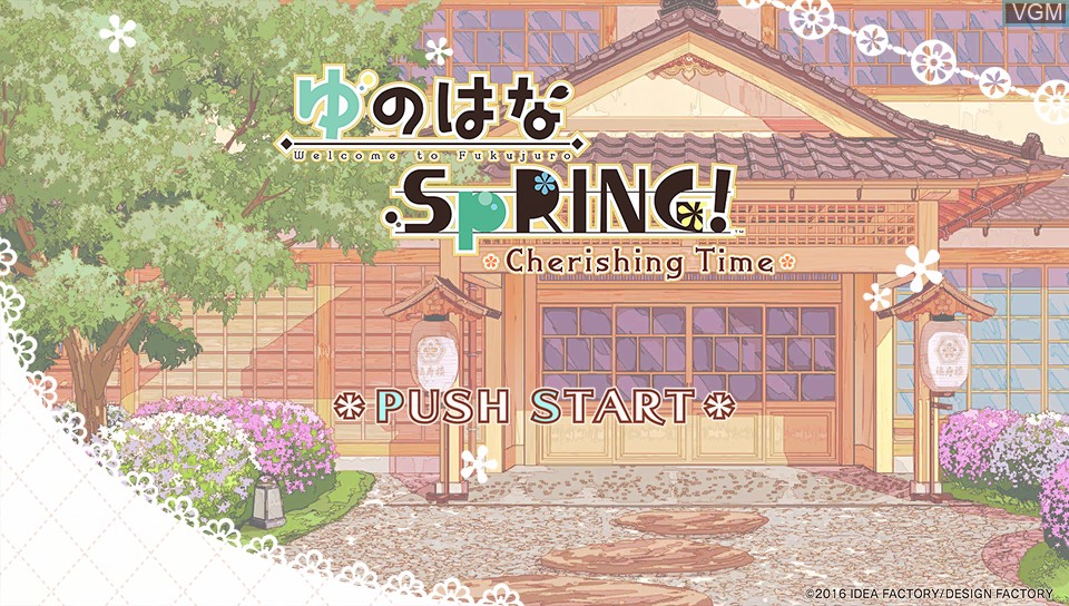 Title screen of the game Yunohana SpRING! Cherishing Time on Sony PS Vita