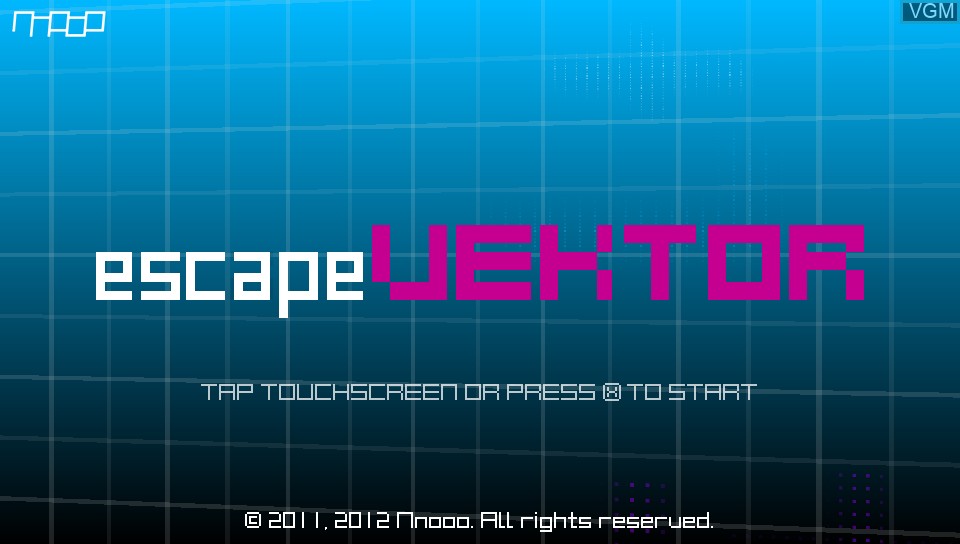 Title screen of the game escapeVektor on Sony PS Vita