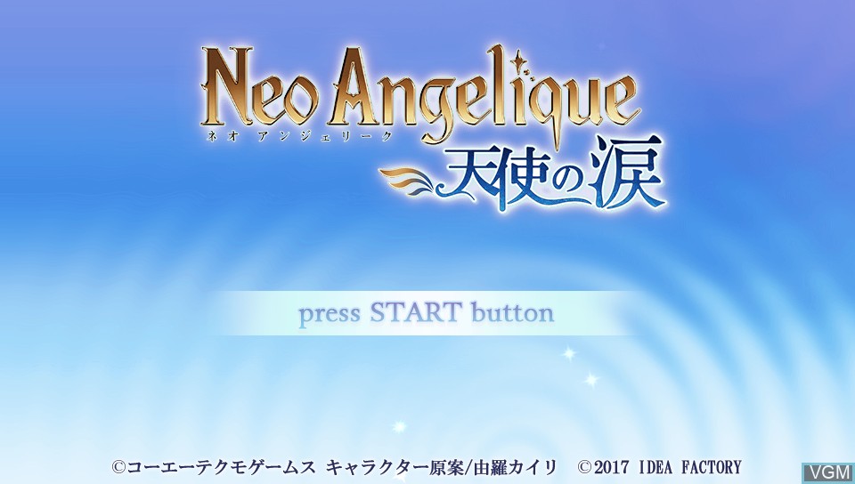 Title screen of the game Neo Angelique - Tenshi no Namida on Sony PS Vita