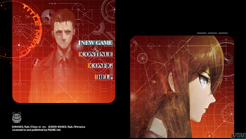 Menu screen of the game Steins;Gate 0 on Sony PS Vita