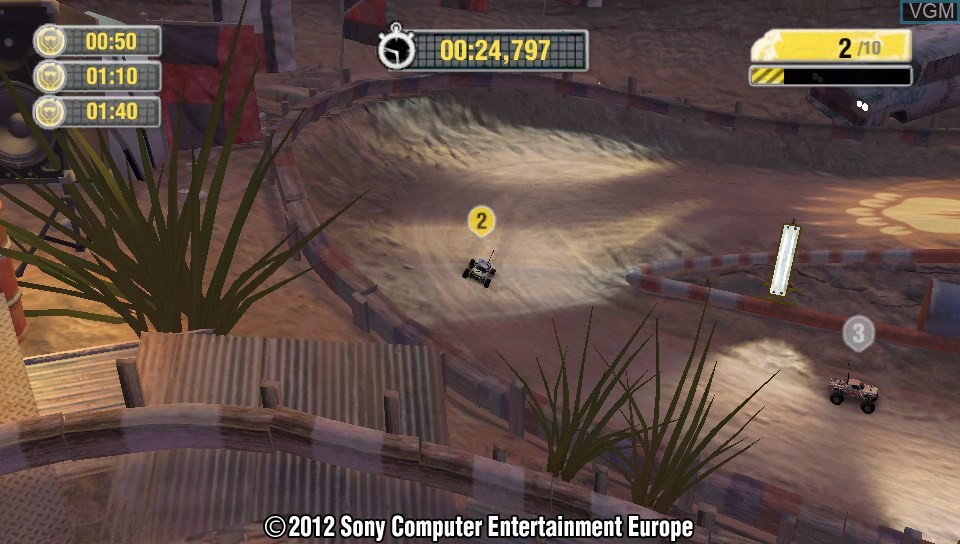 In-game screen of the game MotorStorm RC on Sony PS Vita