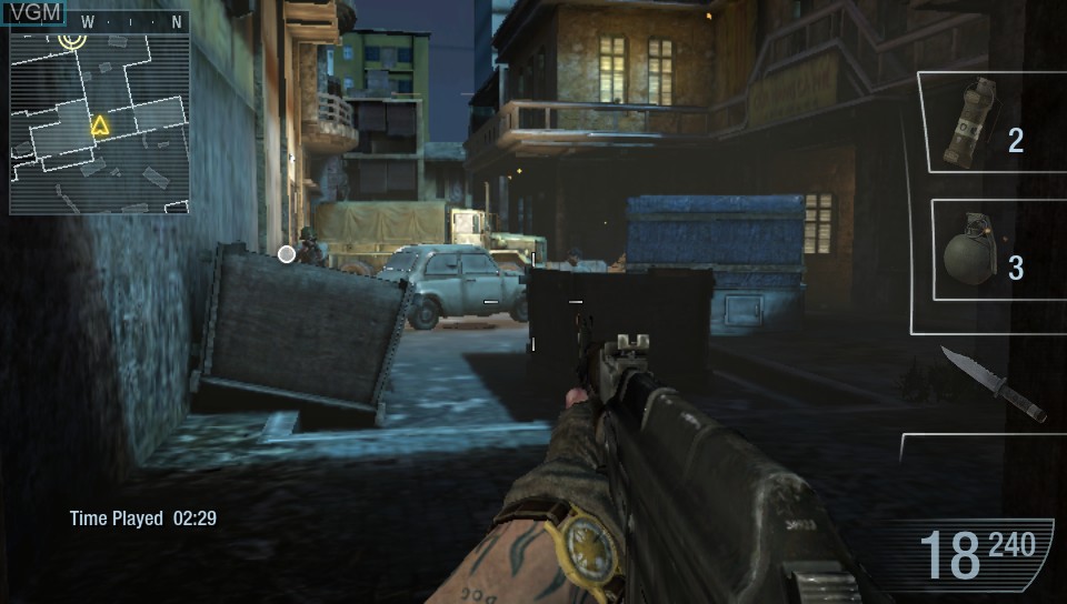 In-game screen of the game Call of Duty - Black Ops Declassified on Sony PS Vita