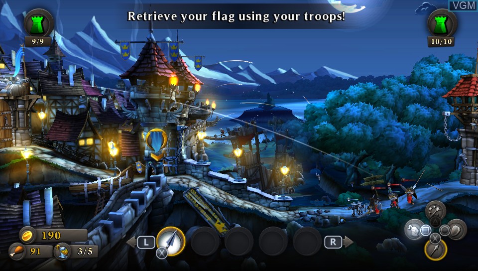In-game screen of the game CastleStorm on Sony PS Vita
