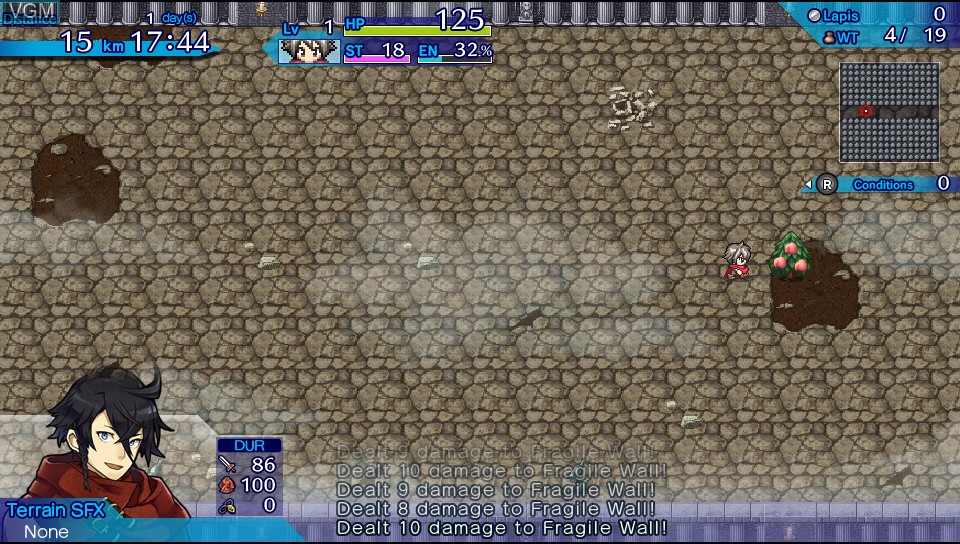 In-game screen of the game Mystery Chronicle - One Way Heroics on Sony PS Vita