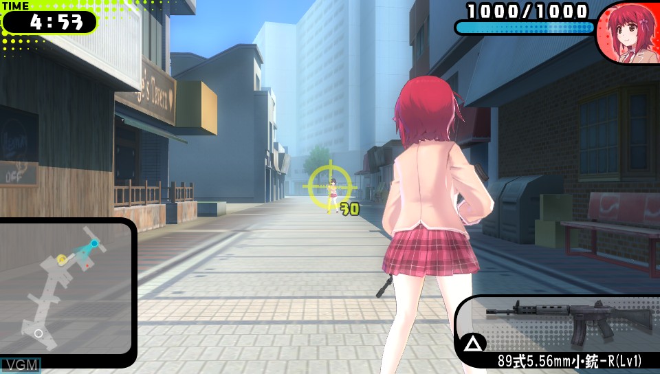 In-game screen of the game Bullet Girls on Sony PS Vita