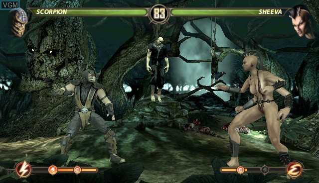 In-game screen of the game Mortal Kombat on Sony PS Vita