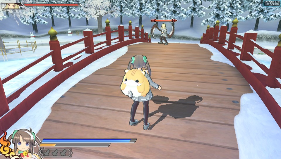 In-game screen of the game Senran Kagura Shinovi Versus on Sony PS Vita