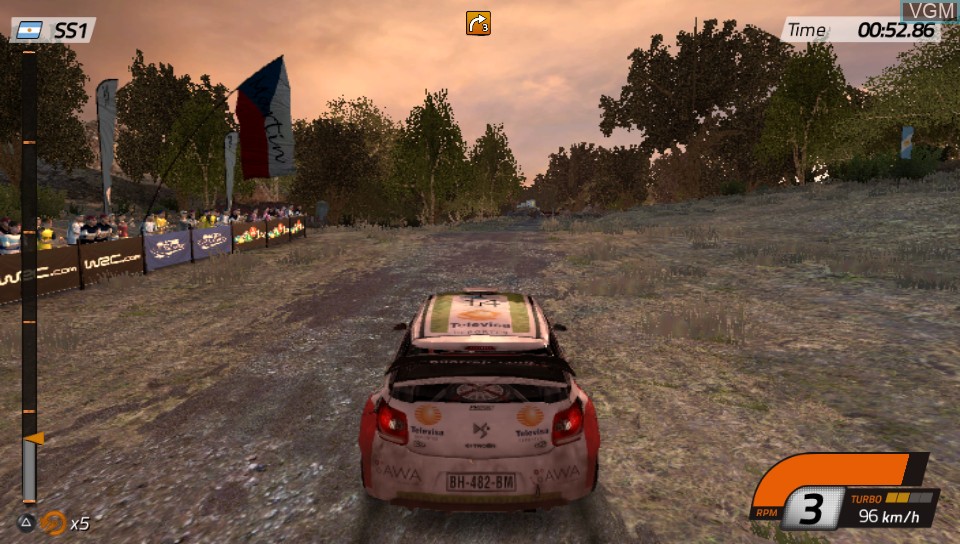 In-game screen of the game WRC 4 - FIA World Rally Championship on Sony PS Vita