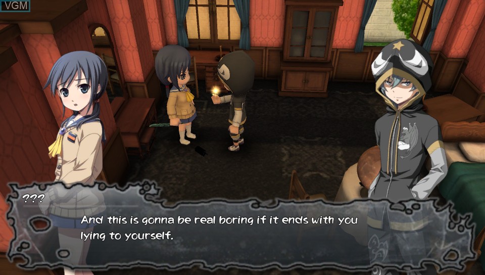 In-game screen of the game Corpse Party - Blood Drive on Sony PS Vita