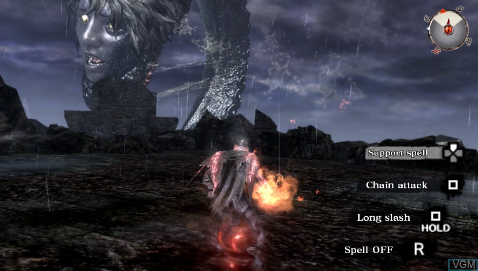 In-game screen of the game Soul Sacrifice Delta on Sony PS Vita