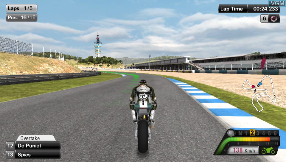 In-game screen of the game MotoGP 13 on Sony PS Vita