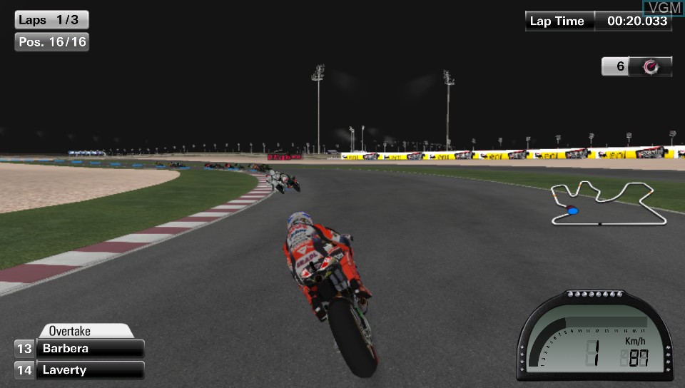In-game screen of the game MotoGP 14 on Sony PS Vita