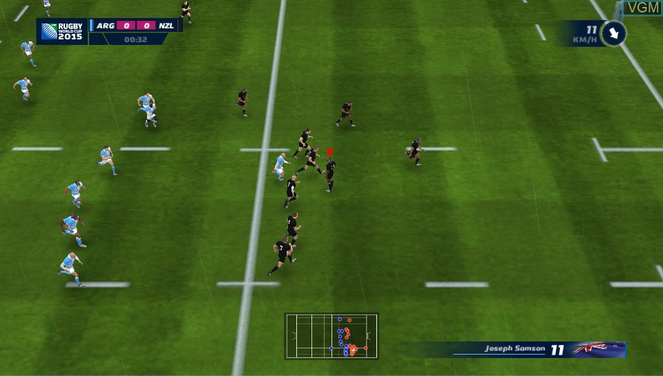 In-game screen of the game Rugby World Cup 2015 on Sony PS Vita