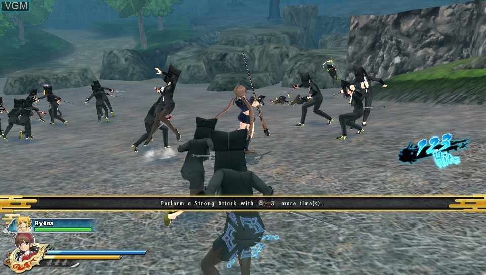 In-game screen of the game Senran Kagura - Estival Versus on Sony PS Vita