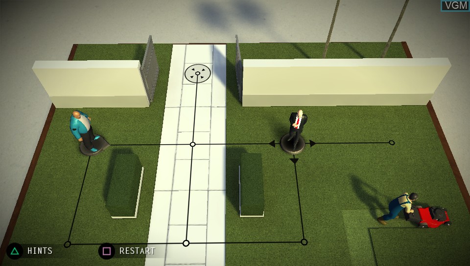 In-game screen of the game Hitman GO - Definitive Edition on Sony PS Vita