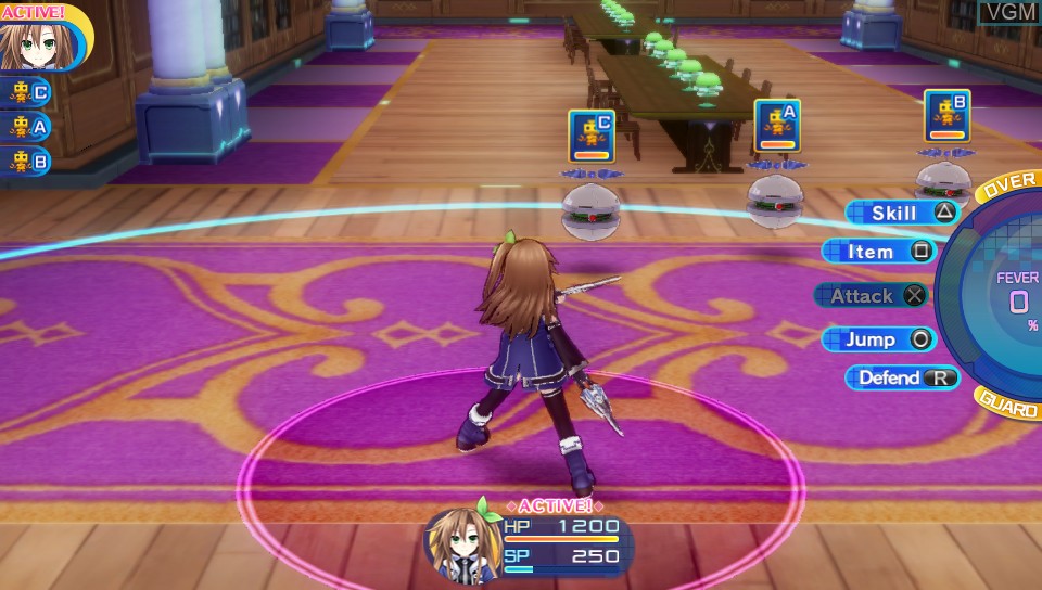In-game screen of the game Superdimension Neptune VS Sega Hard Girls on Sony PS Vita