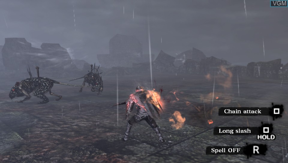 In-game screen of the game Soul Sacrifice on Sony PS Vita