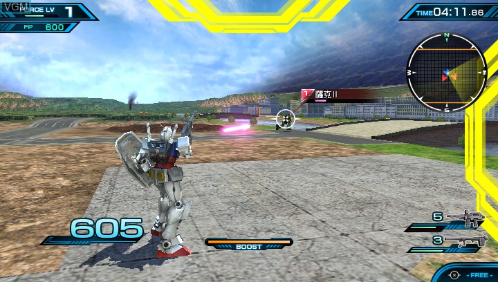 In-game screen of the game Mobile Suit Gundam - Extreme VS-Force on Sony PS Vita