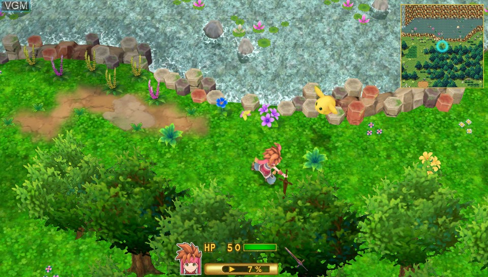 In-game screen of the game Secret of Mana on Sony PS Vita