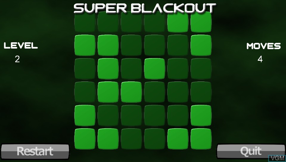 In-game screen of the game Super Blackout on Sony PS Vita