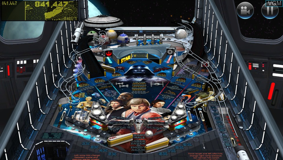 In-game screen of the game Star Wars Pinball on Sony PS Vita