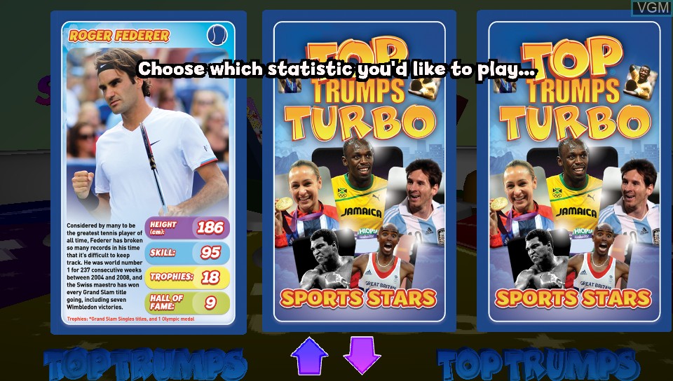 In-game screen of the game Top Trumps Turbo on Sony PS Vita