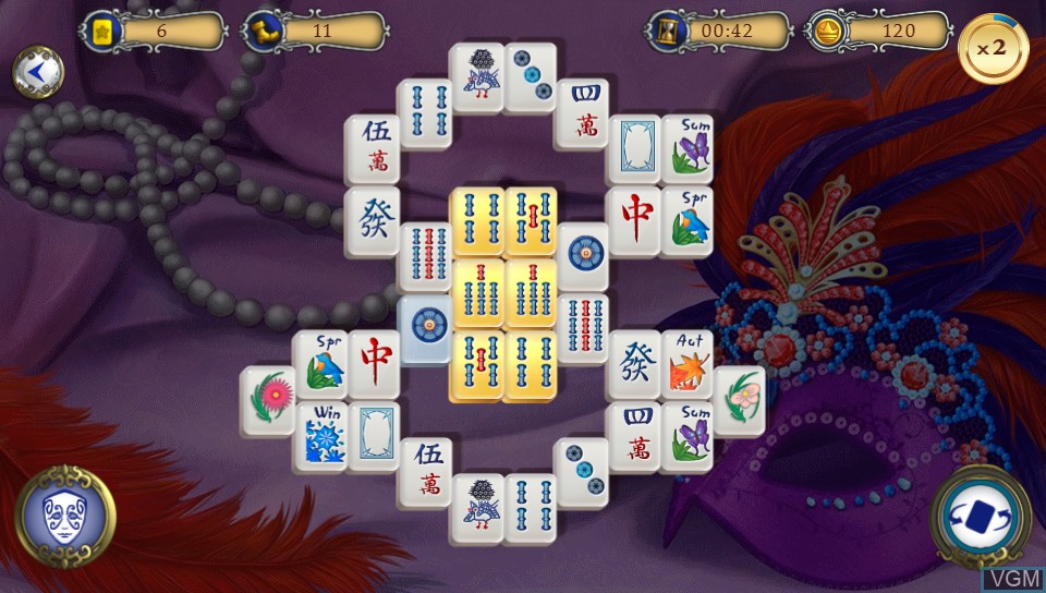 In-game screen of the game Mahjong Carnival on Sony PS Vita