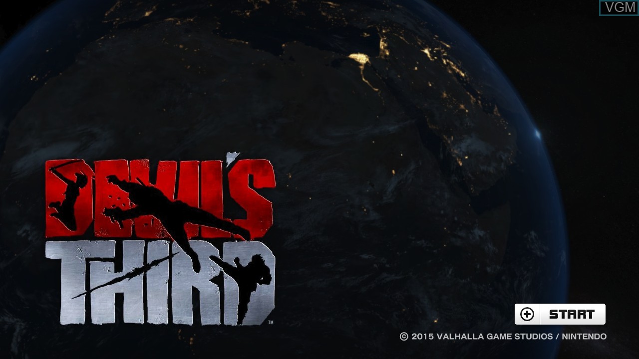 Title screen of the game Devil's Third on Nintendo Wii U