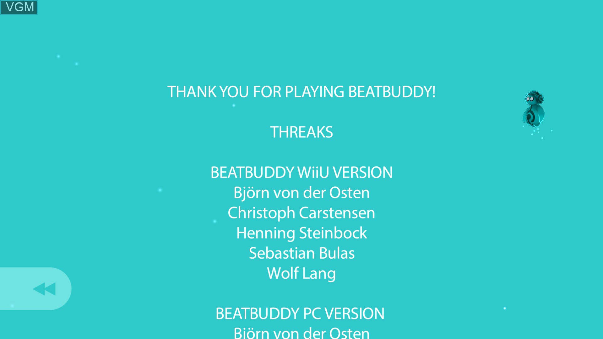 Title screen of the game Beatbuddy - Tale of the Guardians on Nintendo Wii U