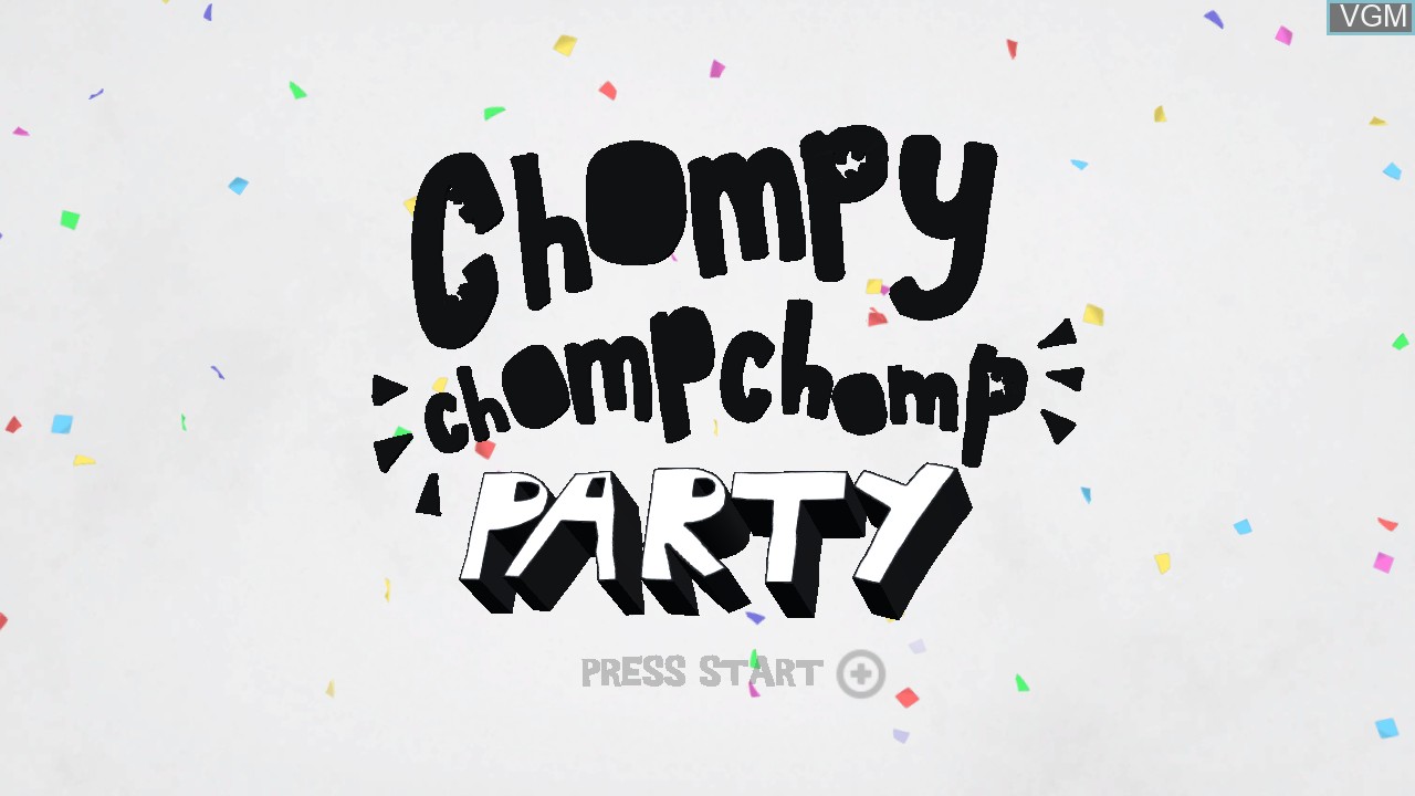 Title screen of the game Chompy Chomp Chomp Party on Nintendo Wii U