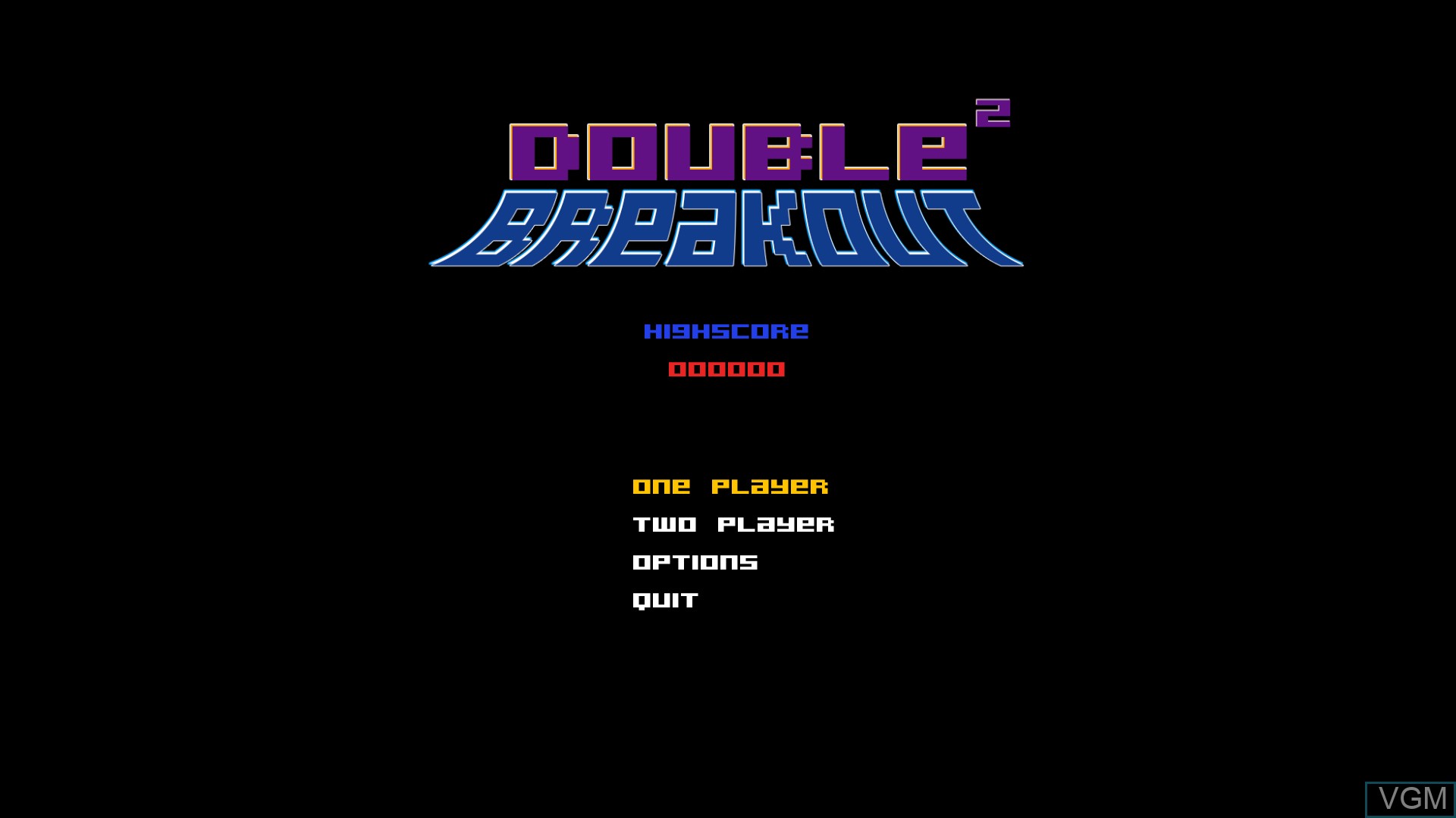 Title screen of the game Double Breakout on Nintendo Wii U