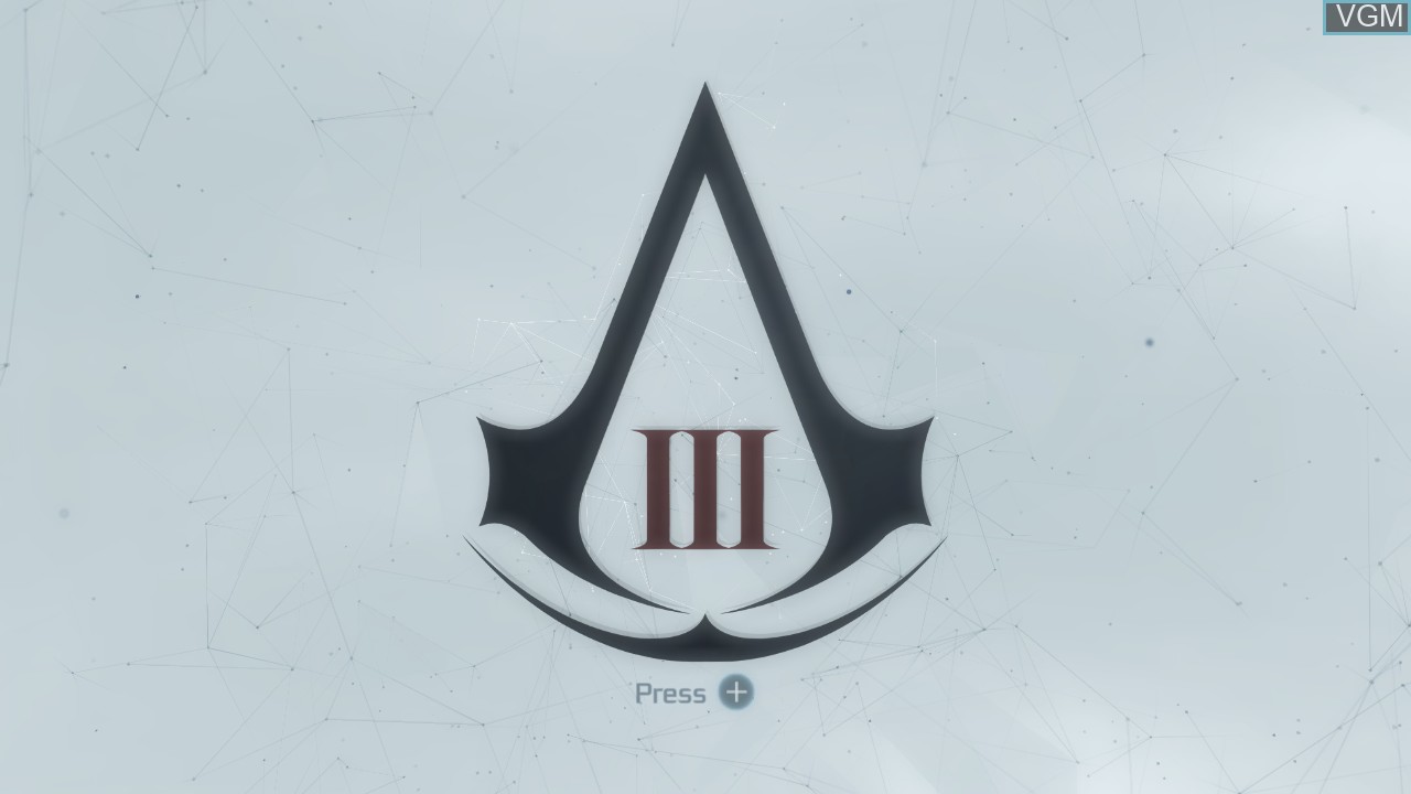 Title screen of the game Assassin's Creed III on Nintendo Wii U