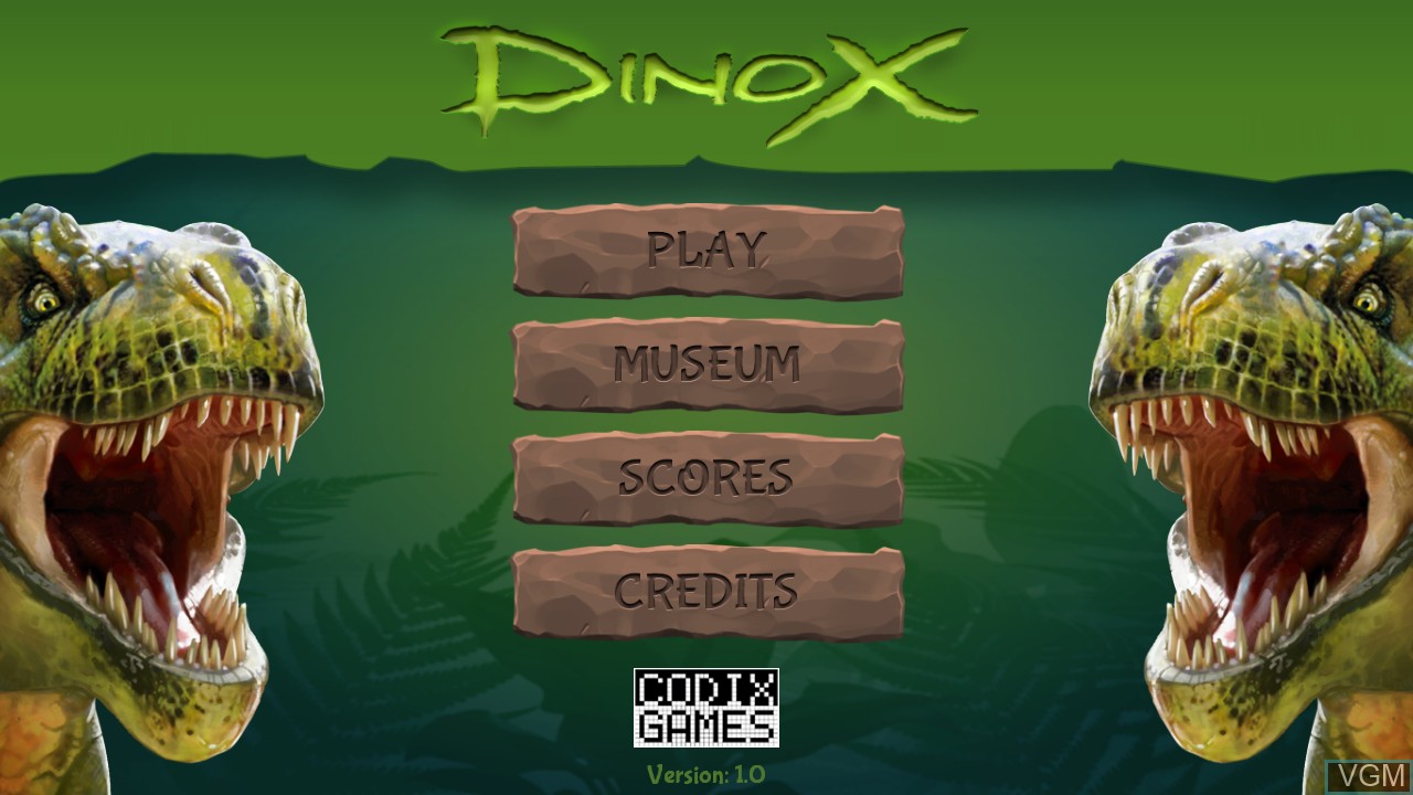 Title screen of the game Dinox on Nintendo Wii U