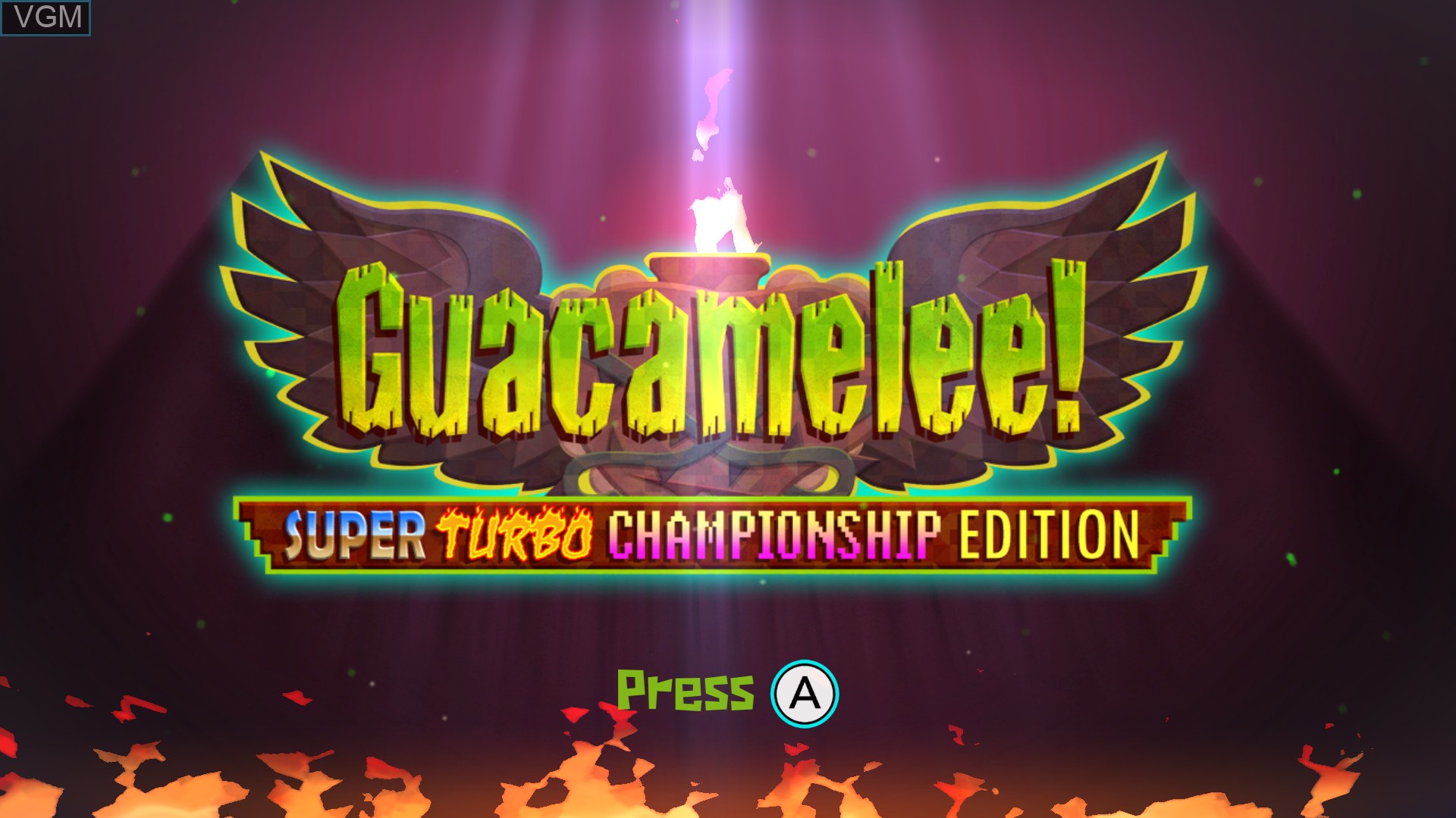 Title screen of the game Guacamelee! Super Turbo Championship Edition on Nintendo Wii U