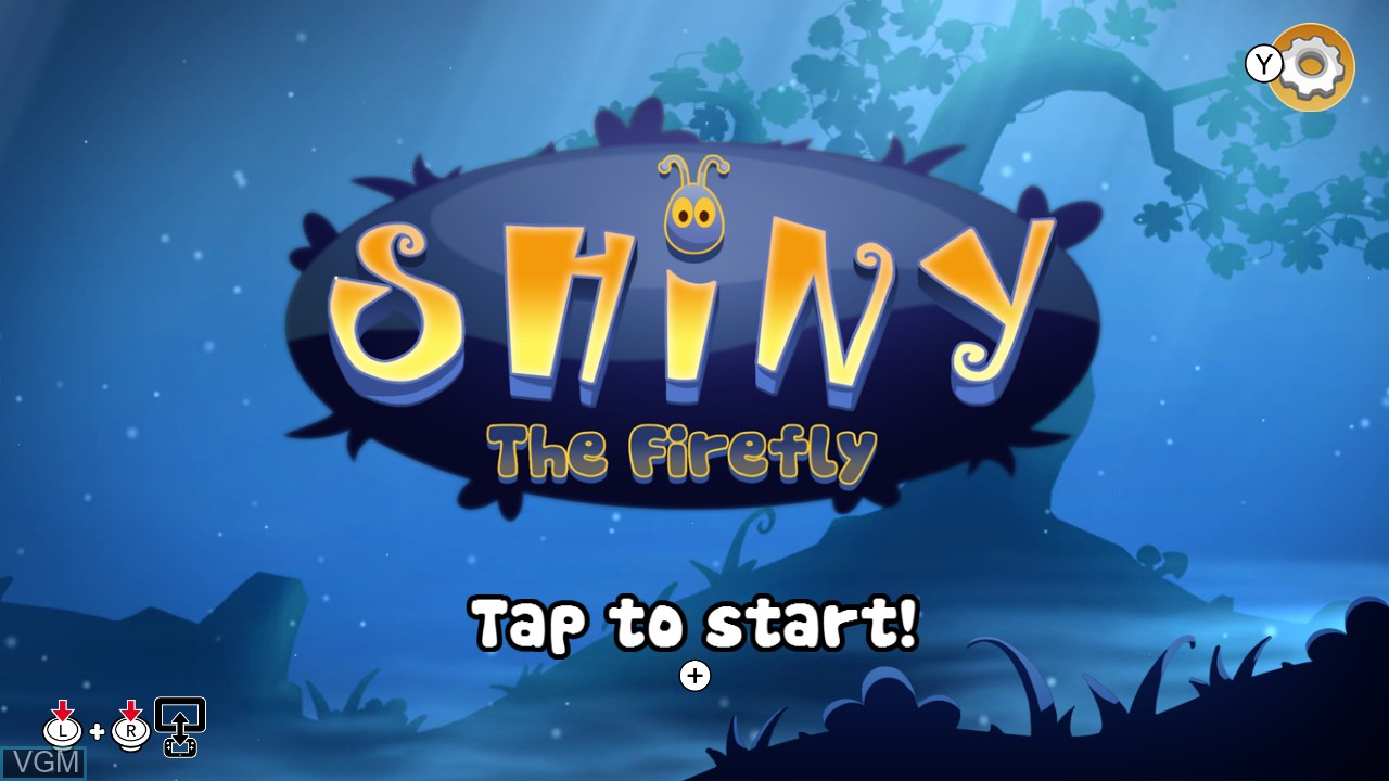 Title screen of the game Shiny The Firefly on Nintendo Wii U