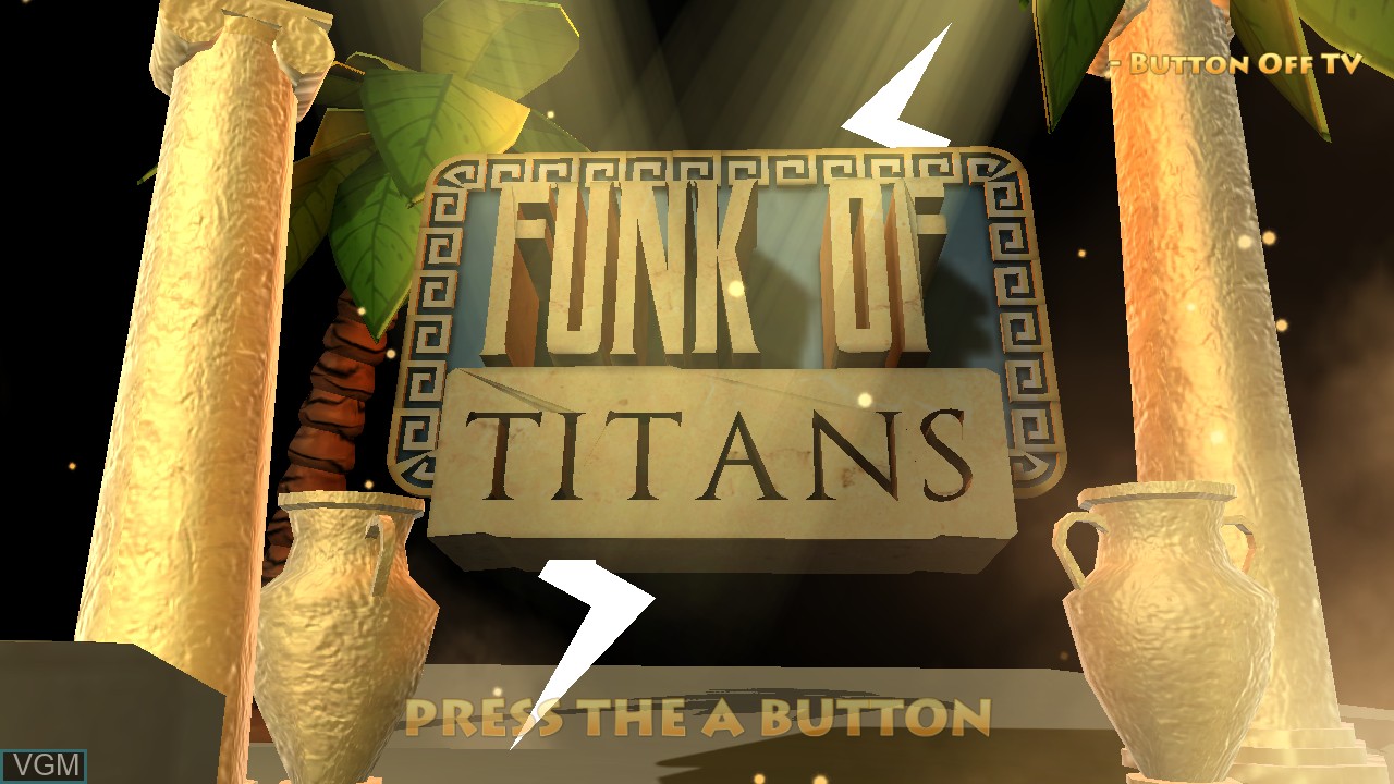 Title screen of the game Funk of Titans on Nintendo Wii U