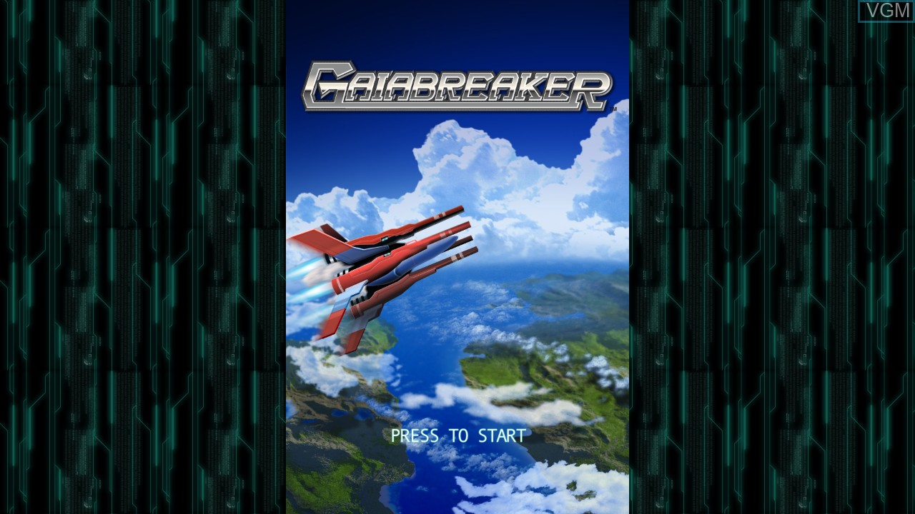 Title screen of the game Gaiabreaker on Nintendo Wii U