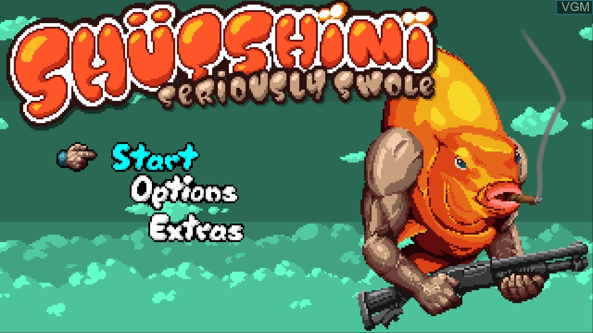 Title screen of the game Shutshimi on Nintendo Wii U