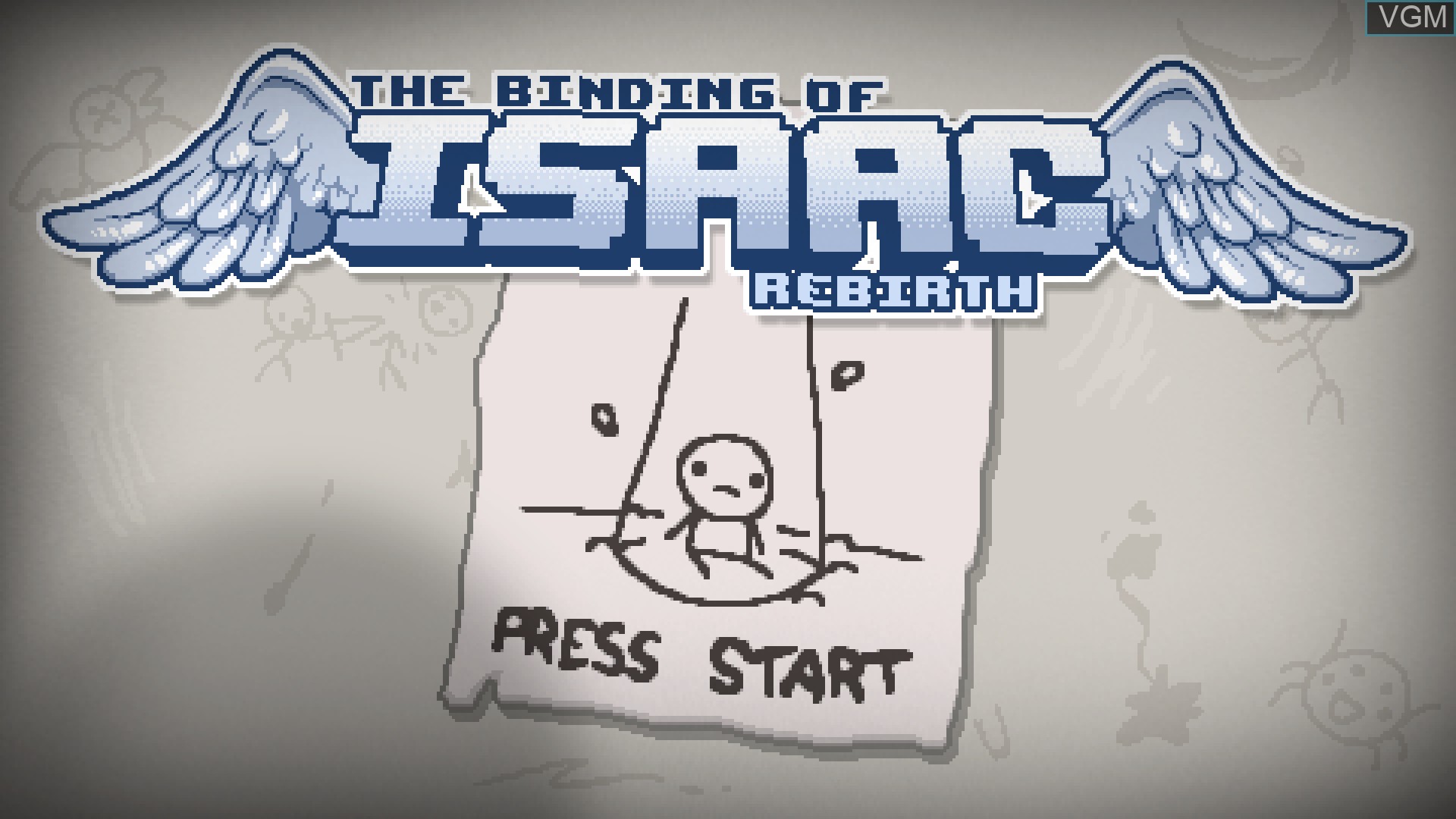 Title screen of the game Binding of Isaac, The - Rebirth on Nintendo Wii U