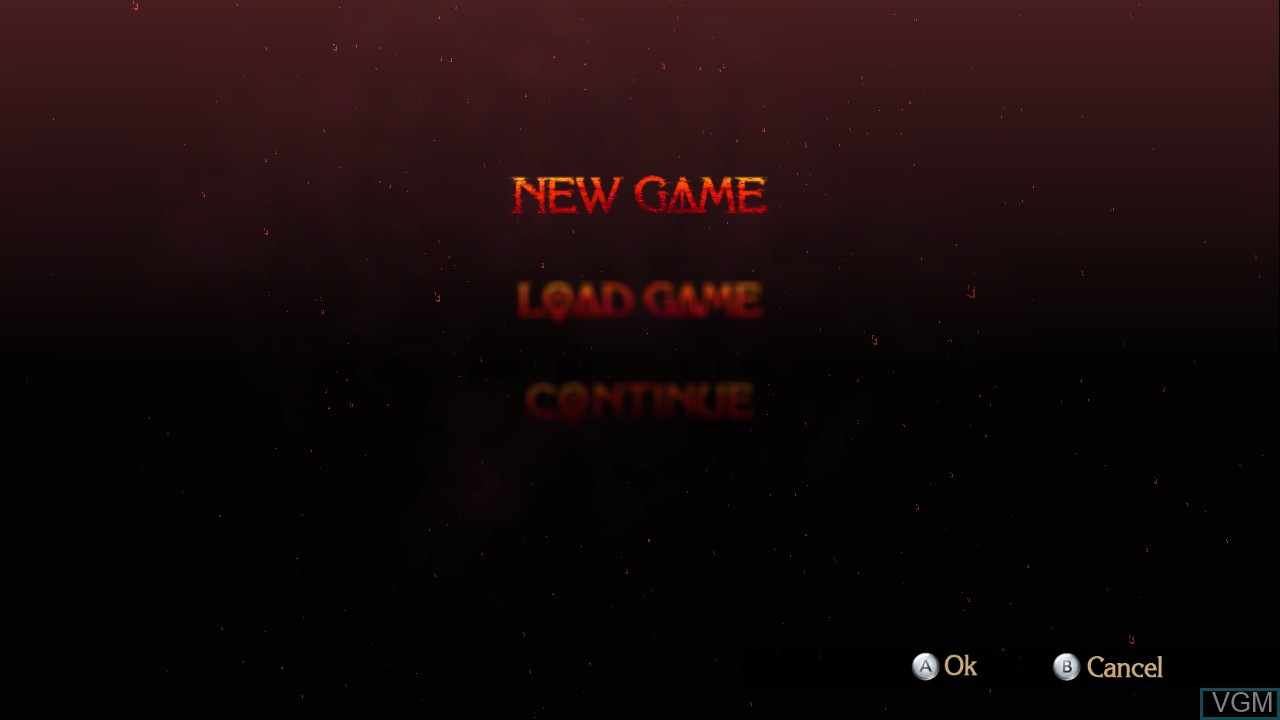 Menu screen of the game Bayonetta on Nintendo Wii U