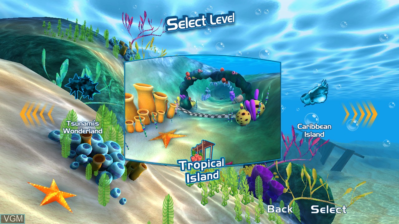 Menu screen of the game Jett Tailfin on Nintendo Wii U