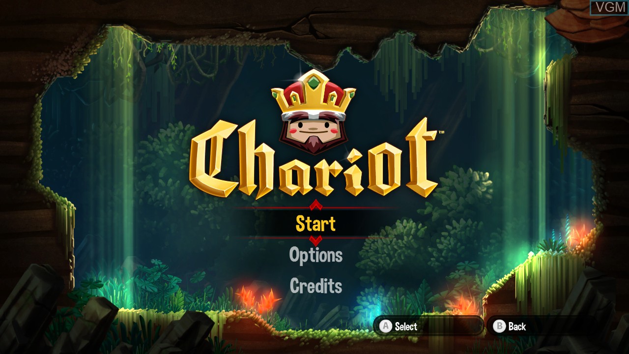 Menu screen of the game Chariot on Nintendo Wii U