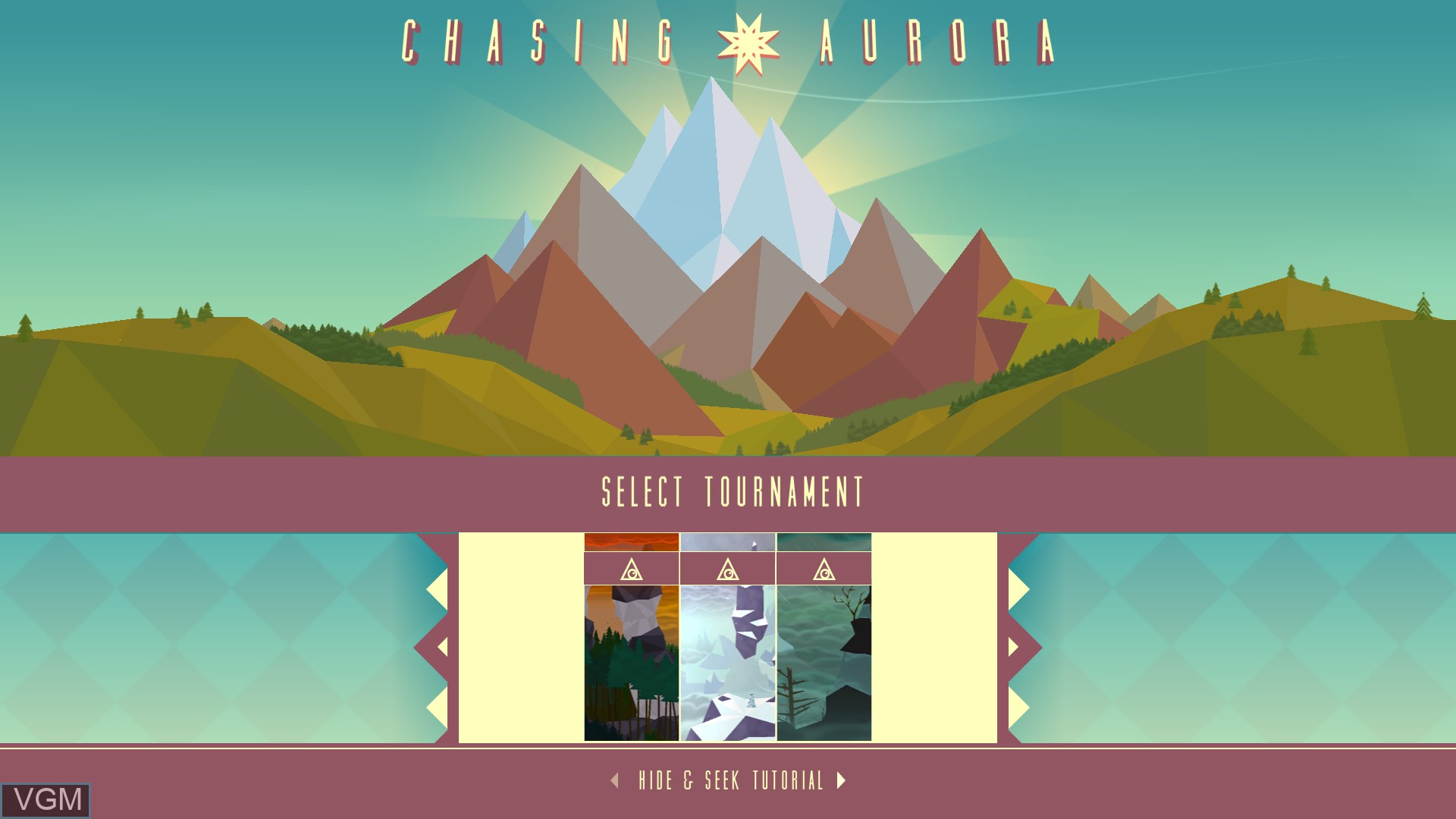 Menu screen of the game Chasing Aurora on Nintendo Wii U