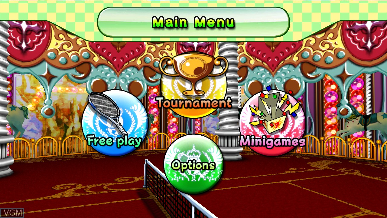 Menu screen of the game Family Tennis SP on Nintendo Wii U