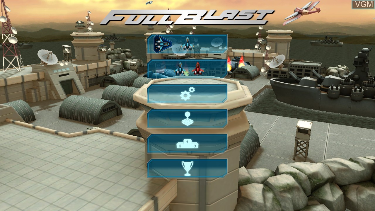 Menu screen of the game FullBlast on Nintendo Wii U