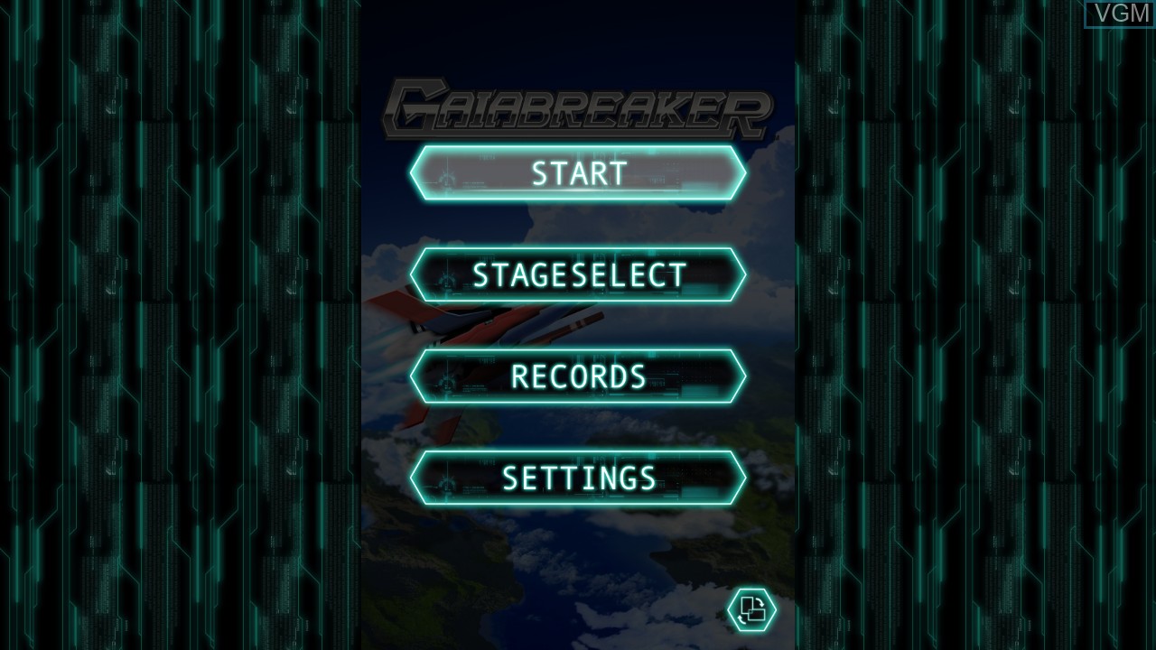 Menu screen of the game Gaiabreaker on Nintendo Wii U